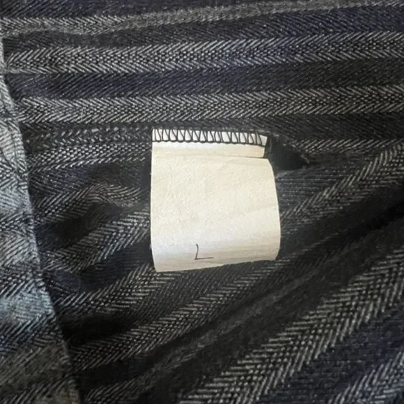 Billy Reid Wool Blend Overshirt Jacket Gray Stripe Size L Button Front Shacket - Picture 4 of 10